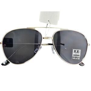 IKE BEHAR NEW YORK MEN’S & WOMEN’S SILVER FRAME SUNGLASSES – UV 400 PROTECTION